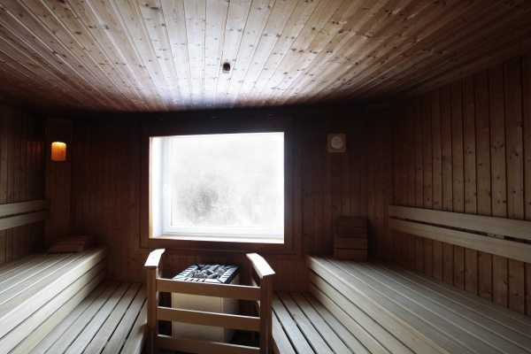 Blick in die Sauna